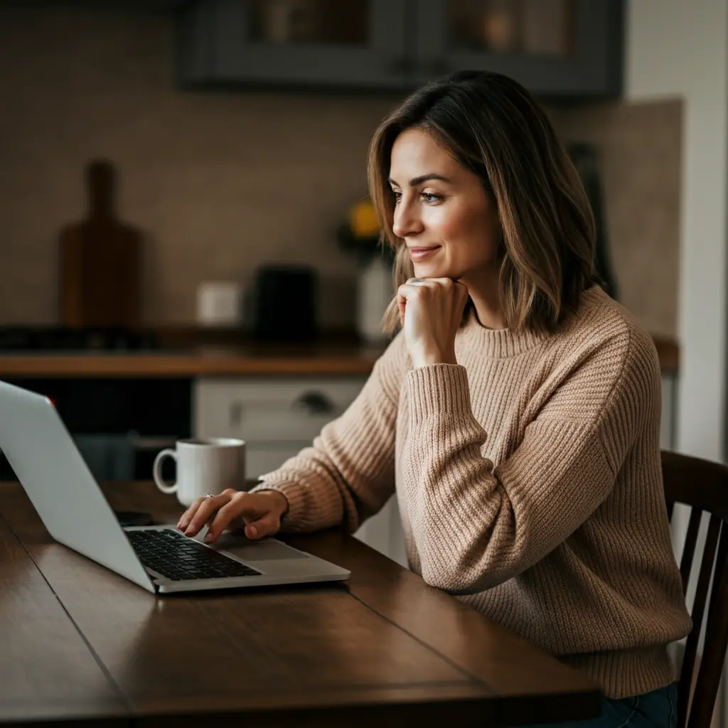 Michelle, a stay-at-home mom, earning money managing social media accounts from home, showcasing flexibility and success